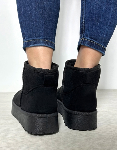 Εικόνα της Δίσολα suede μποτάκια αστραγάλου μονόχρωμα Μαύρο