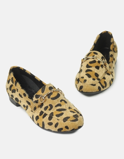 Εικόνα της Γυναικεία Loafers Ελληνικής κατασκευής με σχέδιο print Λεοπάρ