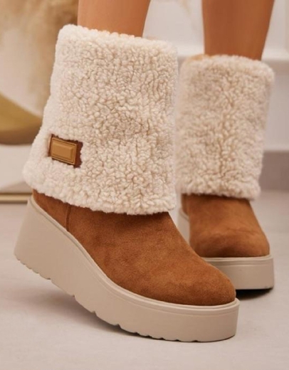 Εικόνα της Γυναικέια suede μποτάκια με διπλό πάτο Ταμπά