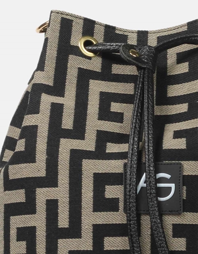 Εικόνα της Χειροποίητη τσάντα ώμου πουγκί με μαίανδρο Πούρο