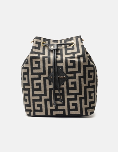 Εικόνα της Χειροποίητη τσάντα ώμου πουγκί με μαίανδρο Πούρο