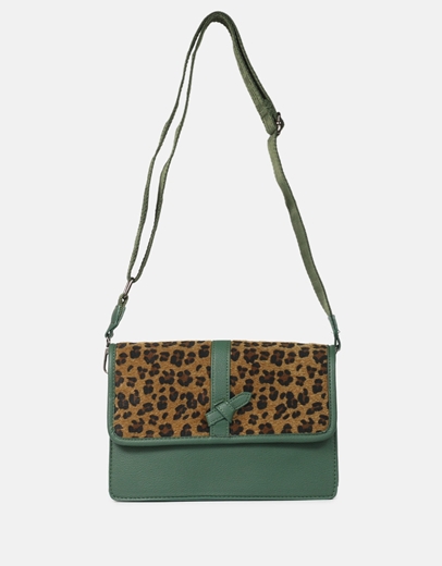 Εικόνα της Γυναικεία τσάντα ώμου με σχέδιο print Πράσινο