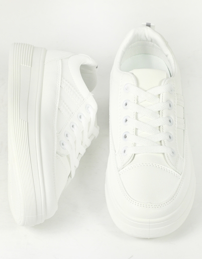 Εικόνα της Γυναικεία sneakers σε απλή γραμμή Λευκό