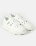 Εικόνα από Γυναικεία sneakers σε απλή γραμμή Λευκό/Ασημί