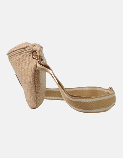 Εικόνα της Crossbody χειροποίητο τσαντάκι με ψάθινη πλέξη S Μπεζ