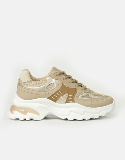 Εικόνα της Γυναικεία sneakers με chunky σόλα Μπεζ