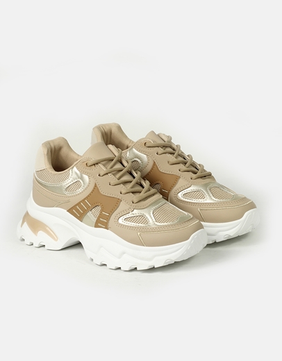 Εικόνα της Γυναικεία sneakers με chunky σόλα Μπεζ