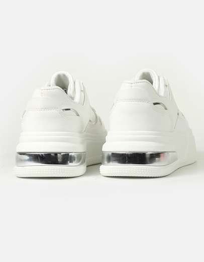 Εικόνα της Γυναικεία sneakers δίσολα σε απλή γραμμή Λευκό/Ασημί