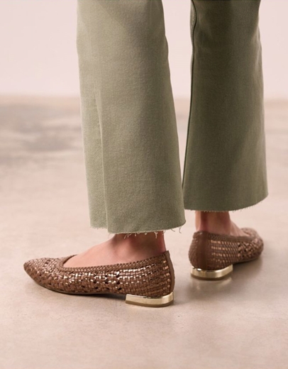 Εικόνα της Γυναικεία γοβάκια με πλέξη σε chic γραμμή Ταμπά