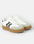 Εικόνα από Sneakers δίσολα με γραμμικό σχέδιο στο πλάι Λευκό