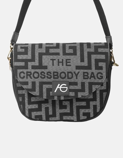 Εικόνα της Χειροποίητο τσαντάκι με μαίανδρο και προσαρμοζόμενο ιμάντα Γκρι