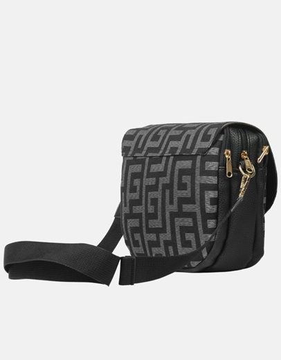 Εικόνα της Χειροποίητο τσαντάκι με μαίανδρο και προσαρμοζόμενο ιμάντα Γκρι