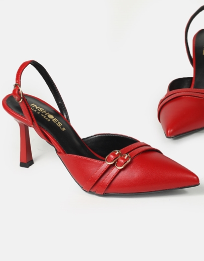 Εικόνα της Γόβες singback Ελληνικής κατασκευής με διπλή μπαρέτα Κόκκινο