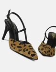 Εικόνα από Open heel γόβες Ελληνικής κατασκευής με λεπτό τακούνι Λεοπάρ