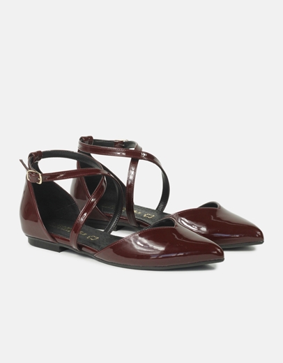 Εικόνα της Γοβάκια Ελληνικής κατασκευής με μπαρέτα Μπορντώ