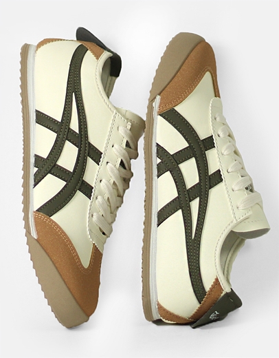 Εικόνα της Γυναικεία sneakers με γραμμικό σχέδιο Λαδί