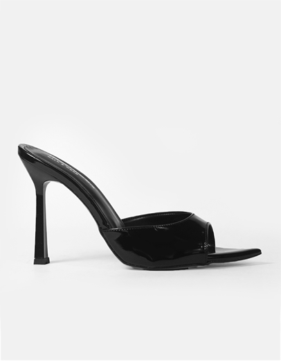 Εικόνα της Λουστρίνι mules μυτερά Ελληνικής κατασκευής Μαύρο