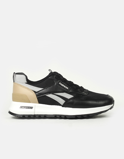 Εικόνα της Γυναικεία sneakers με με δίχρωμη σόλα Μαύρο