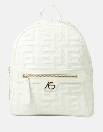 Εικόνα της Σακίδιο πλάτης με μοτίβο μαιάνδρου Λευκό