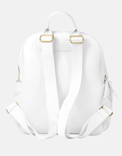 Εικόνα της Χειροποίητο σακίδιο πλάτης με καπιτονέ σχέδιο Λευκό