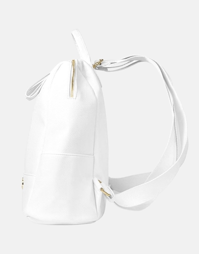 Εικόνα της Χειροποίητο σακίδιο πλάτης με εξωτερικά τσεπάκια Λευκό