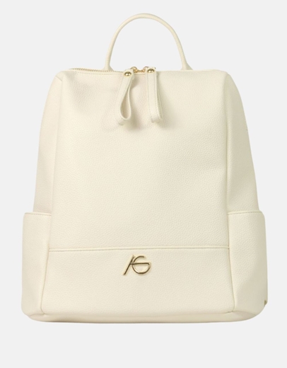 Εικόνα της Χειροποίητο σακίδιο πλάτης με εξωτερικά τσεπάκια Μπεζ