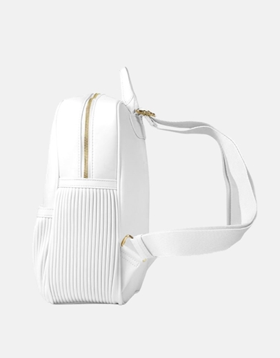 Εικόνα της Γυναικείο χειροποίητο σακίδιο πλάτης με φερμουάρ Λευκό