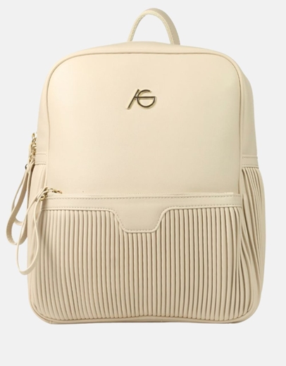 Εικόνα της Γυναικείο χειροποίητο σακίδιο πλάτης με φερμουάρ Μπεζ