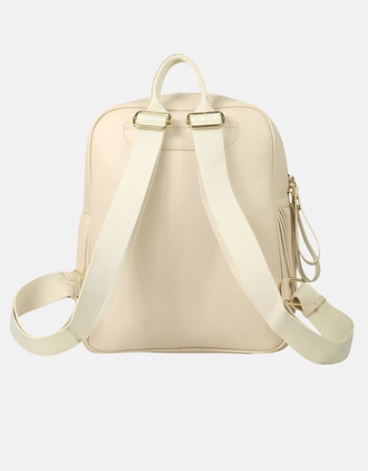 Εικόνα της Γυναικείο χειροποίητο σακίδιο πλάτης με φερμουάρ Μπεζ