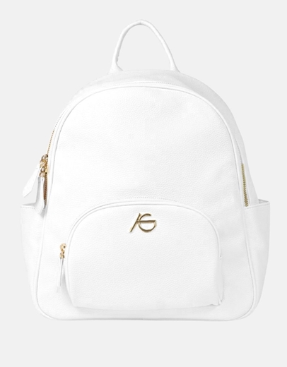 Εικόνα της Μονόχρωμο χειροποίητο σακίδιο πλάτης Λευκό