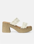 Εικόνα από Boho mules με διπλή φάσα από πέρλες Λευκό