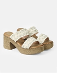 Εικόνα από Boho mules με διπλή φάσα από πέρλες Λευκό