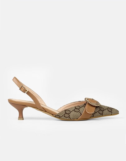 Εικόνα της Γόβες open heel Ελληνικής κατασκευής με αγκράφα Ταμπά