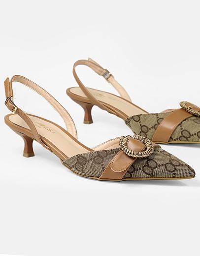 Εικόνα της Γόβες open heel Ελληνικής κατασκευής με αγκράφα Ταμπά