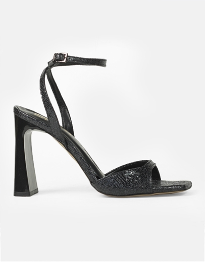 Εικόνα της Πέδιλα Ελληνικής Κατασκευής σε καρέ γραμμή με λουράκι Μαύρο