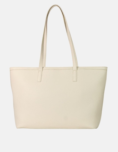 Εικόνα της Γυναικεία μονόχρωμη τσάντα με φερμουάρ Μπεζ