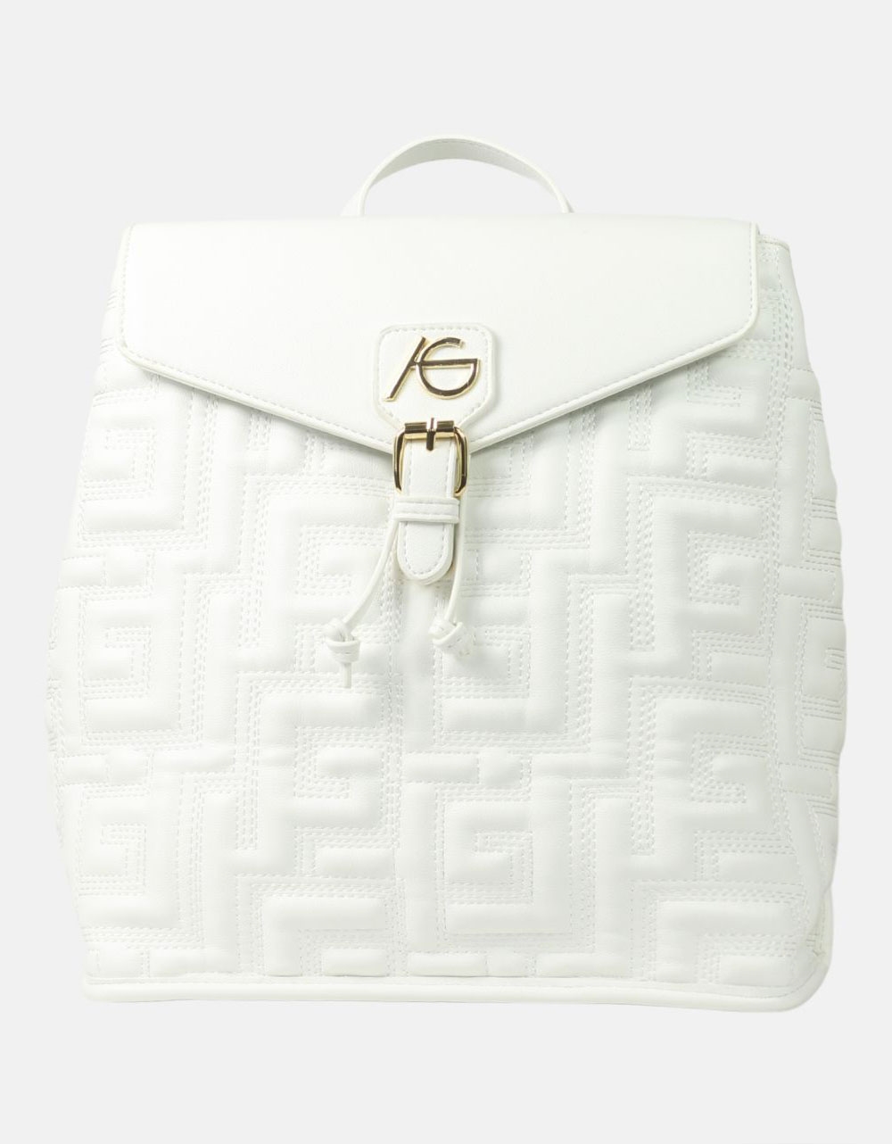 Εικόνα από Γυναικείο σακίδιο πλάτης με μοτίβο μαιάνδρου Λευκό