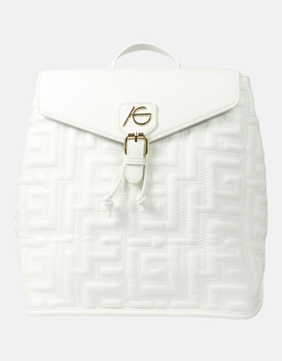 Εικόνα της Γυναικείο σακίδιο πλάτης με μοτίβο μαιάνδρου Λευκό