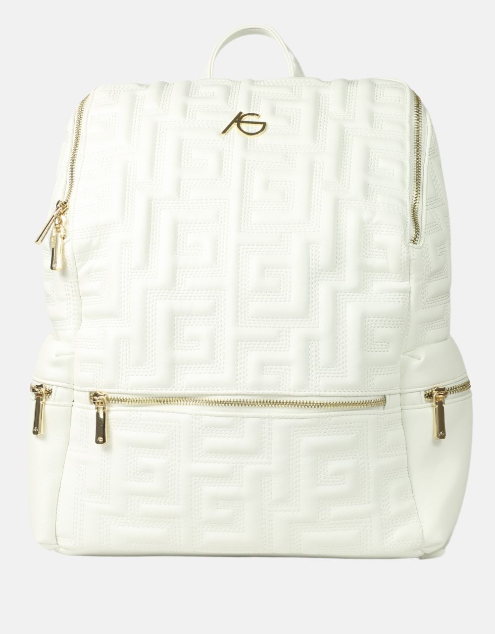 Εικόνα από Γυναικείο σακίδιο πλάτης με μοτίβο μαιάνδρου Λευκό