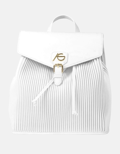 Εικόνα της Γυναικείο χειροποίητο σακίδιο πλάτης με μοτίβο ριπ Λευκό