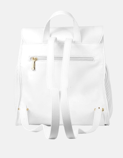 Εικόνα της Γυναικείο χειροποίητο σακίδιο πλάτης με μοτίβο ριπ Λευκό