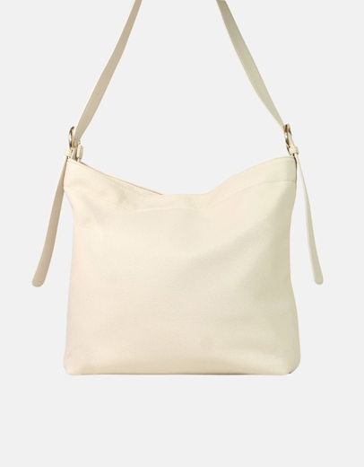 Εικόνα της Χειροποίητη μονόχρωμη γυναικεία τσάντα ώμου Μπεζ