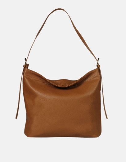 Εικόνα της Χειροποίητη μονόχρωμη γυναικεία τσάντα ώμου Ταμπά