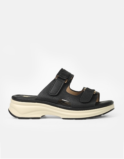 Εικόνα της Comfort γυναικεία σανδάλια με διπλή φάσα Μαύρο