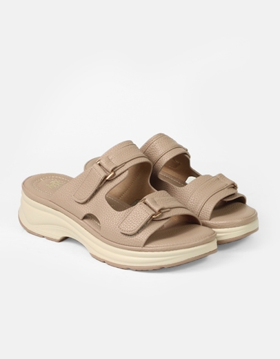 Εικόνα της Comfort γυναικεία σανδάλια με διπλή φάσα Μπεζ