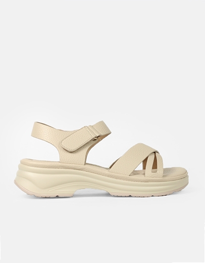 Εικόνα της Comfort γυναικεία σανδάλια δετά με λουράκι Μπεζ
