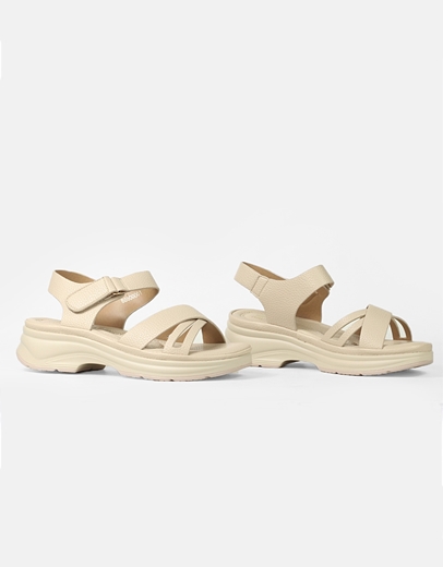 Εικόνα της Comfort γυναικεία σανδάλια δετά με λουράκι Μπεζ