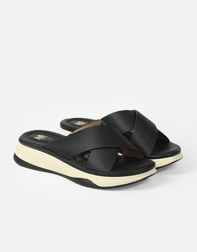 Εικόνα της Comfort γυναεικεία σανδάλια με χιαστί φάσα Μαύρο