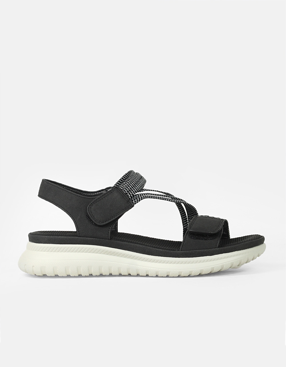 Εικόνα από Comfort γυναικεία σανδάλια με velcro και λάστιχο Μαύρο