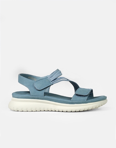 Εικόνα της Comfort γυναικεία σανδάλια με velcro και λάστιχο Μπλε